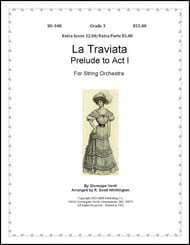 La Traviata - Prelude to Act I Orchestra sheet music cover Thumbnail